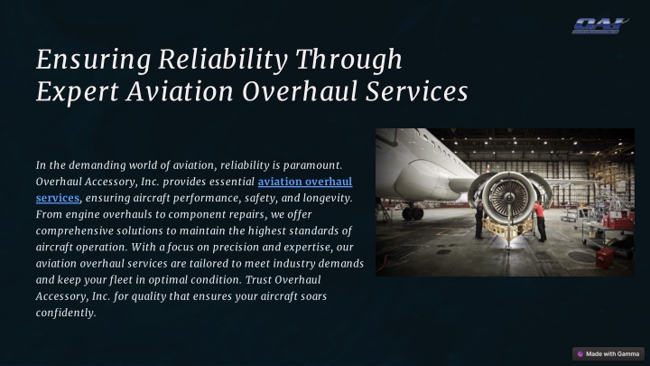 ensuring reliability through expert aviation