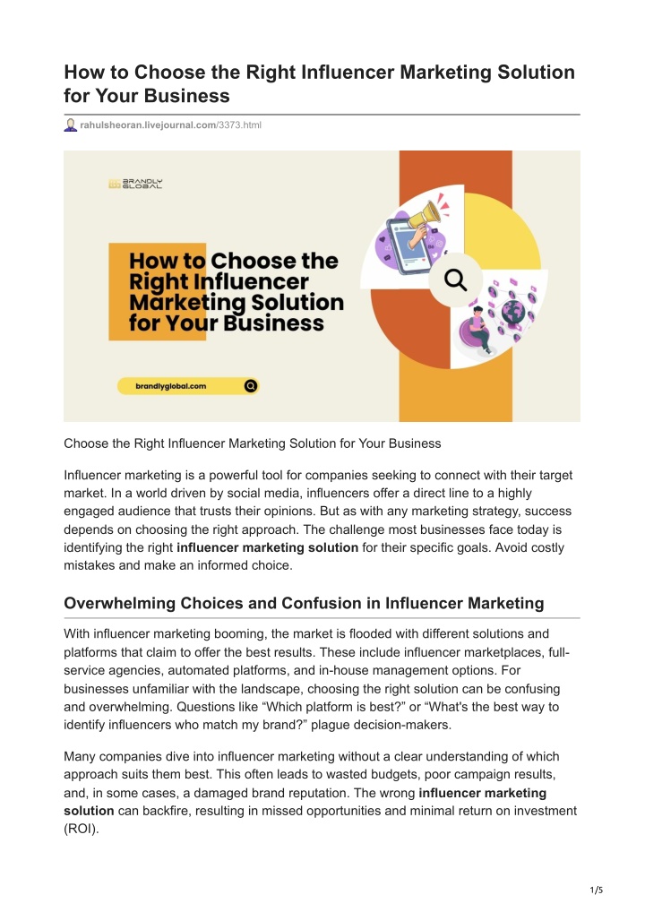 how to choose the right influencer marketing