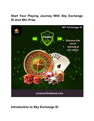 Start Your Playing Journey With Sky Exchange ID And Win Prize