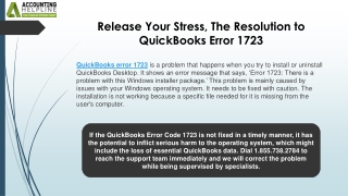 release your stress the resolution to quickbooks error 1723