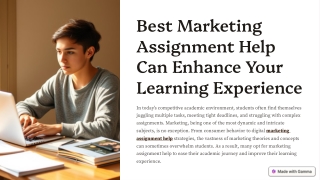 best marketing assignment help can enhance your