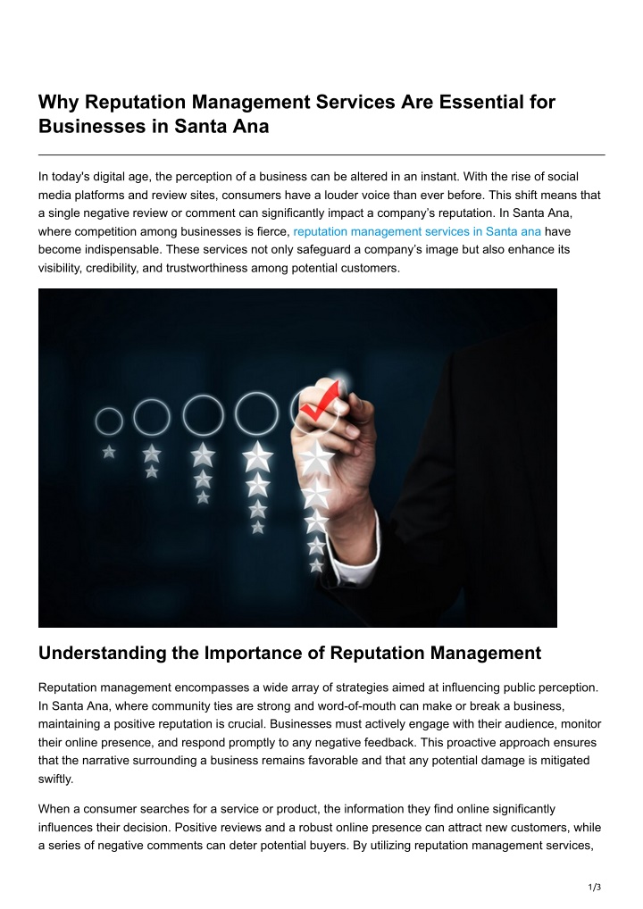 why reputation management services are essential