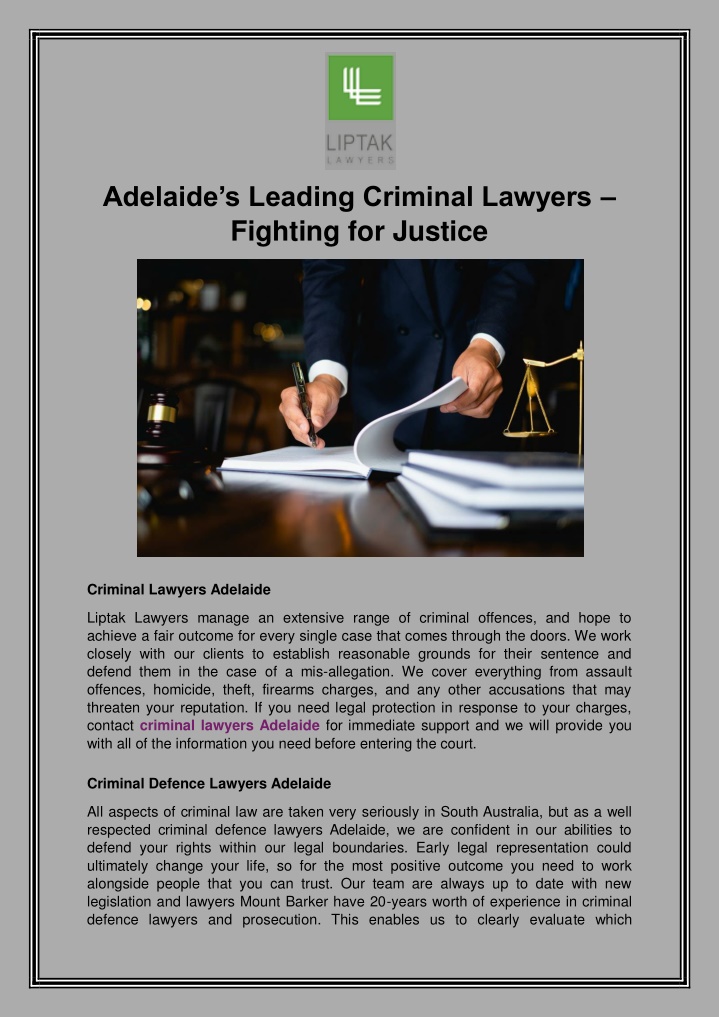 adelaide s leading criminal lawyers fighting