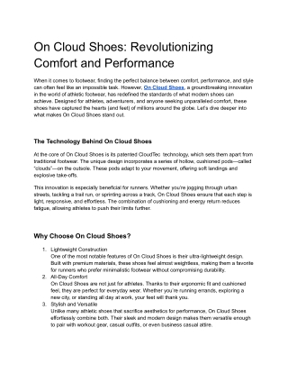 on cloud shoes revolutionizing comfort