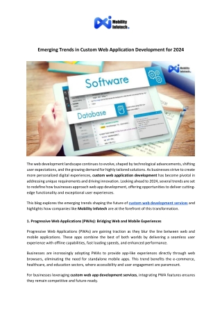 emerging trends in custom web application