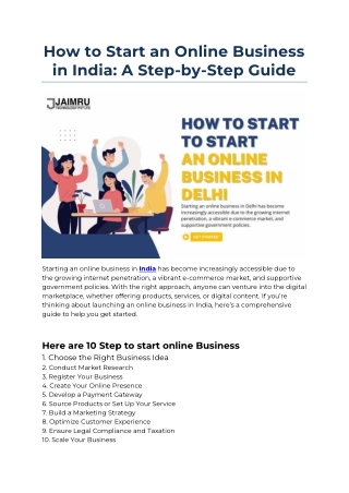 How to Start an Online Business in India