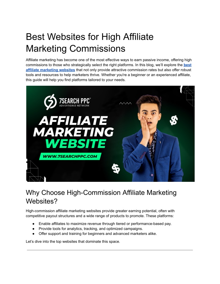 best websites for high affiliate marketing