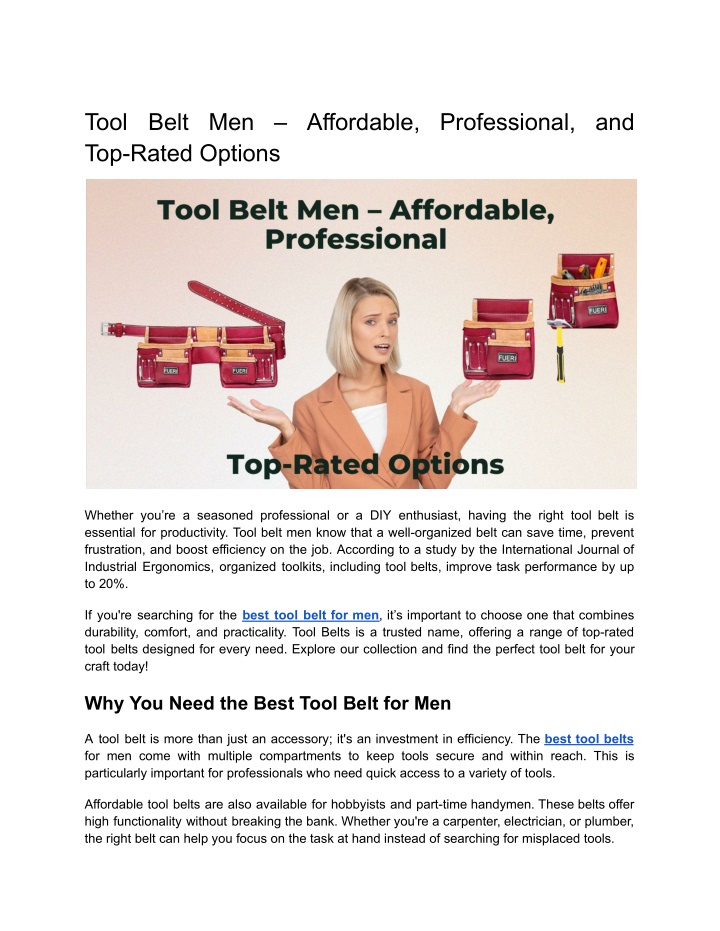 tool belt men affordable professional