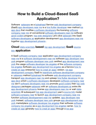 how to build a cloud based saas application