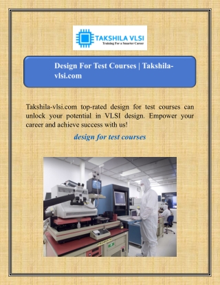 Design For Test Courses | Takshila-vlsi.com