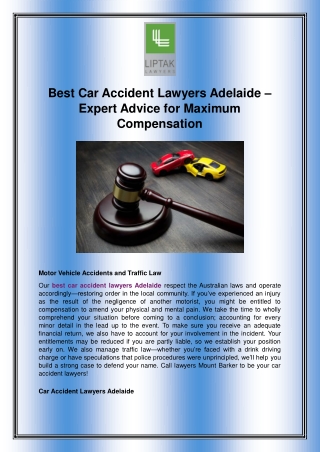 Best Car Accident Lawyers Adelaide – Expert Advice for Maximum Compensation