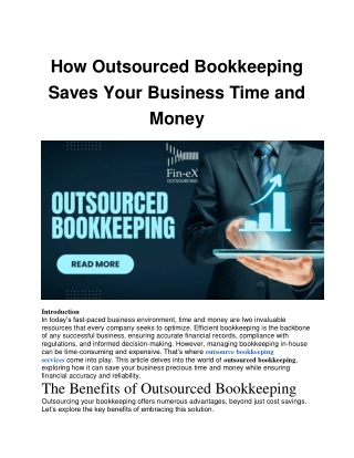 How Outsourced Bookkeeping Saves Your Business Time and Money