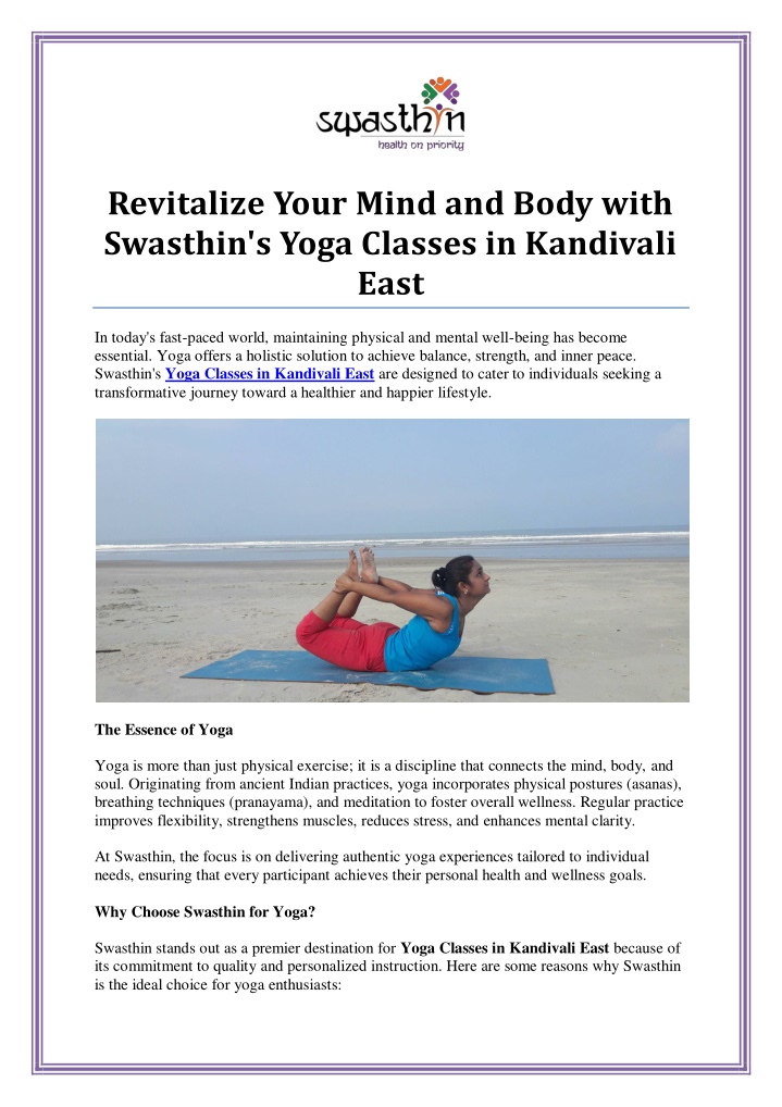 revitalize your mind and body with swasthin