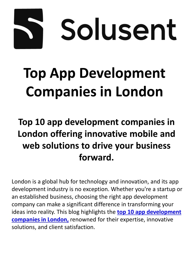 top app development companies in london