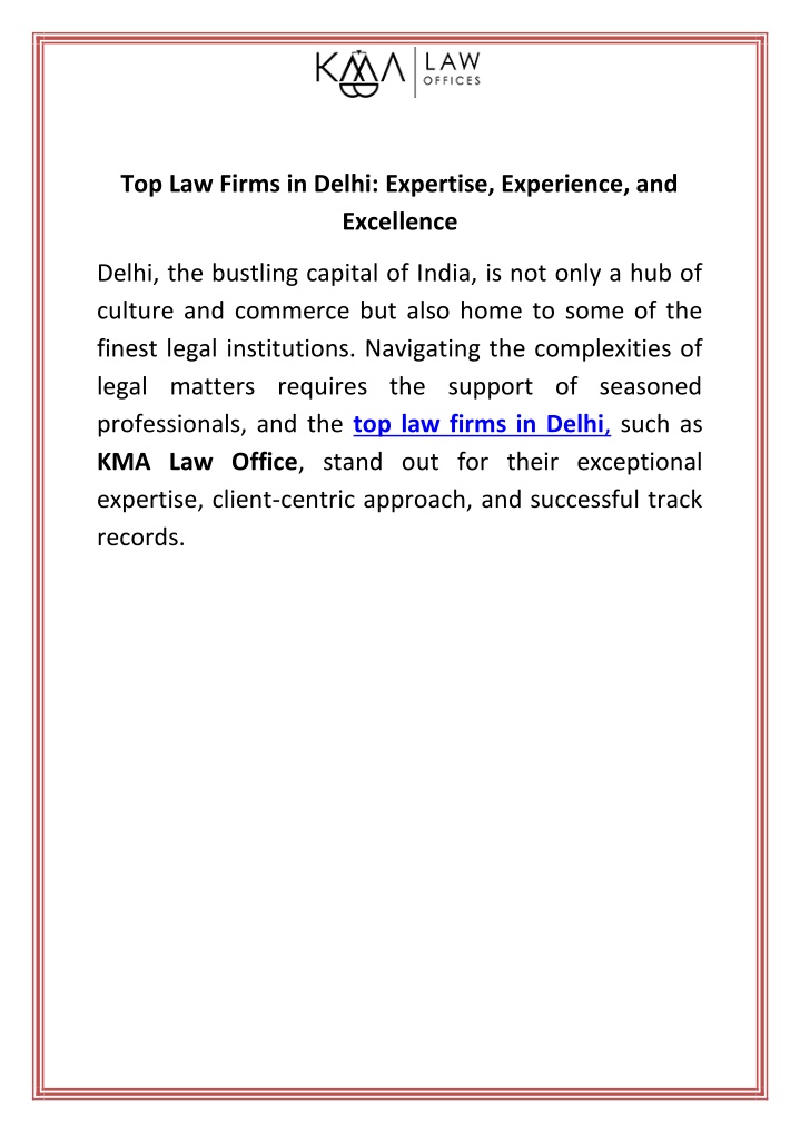 top law firms in delhi expertise experience