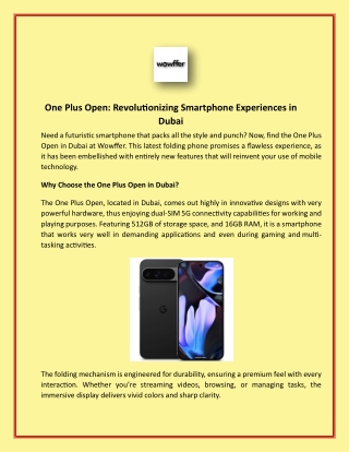 one plus open revolutionizing smartphone