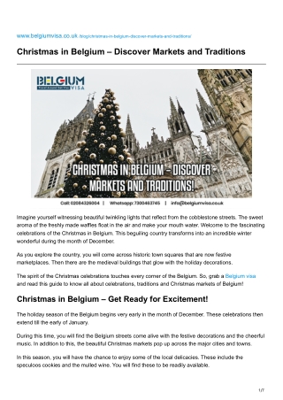 Christmas in Belgium Discover Markets and Traditions