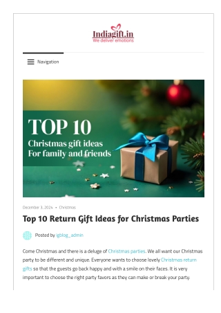 Top 10 Return Gift Ideas for Christmas Parties