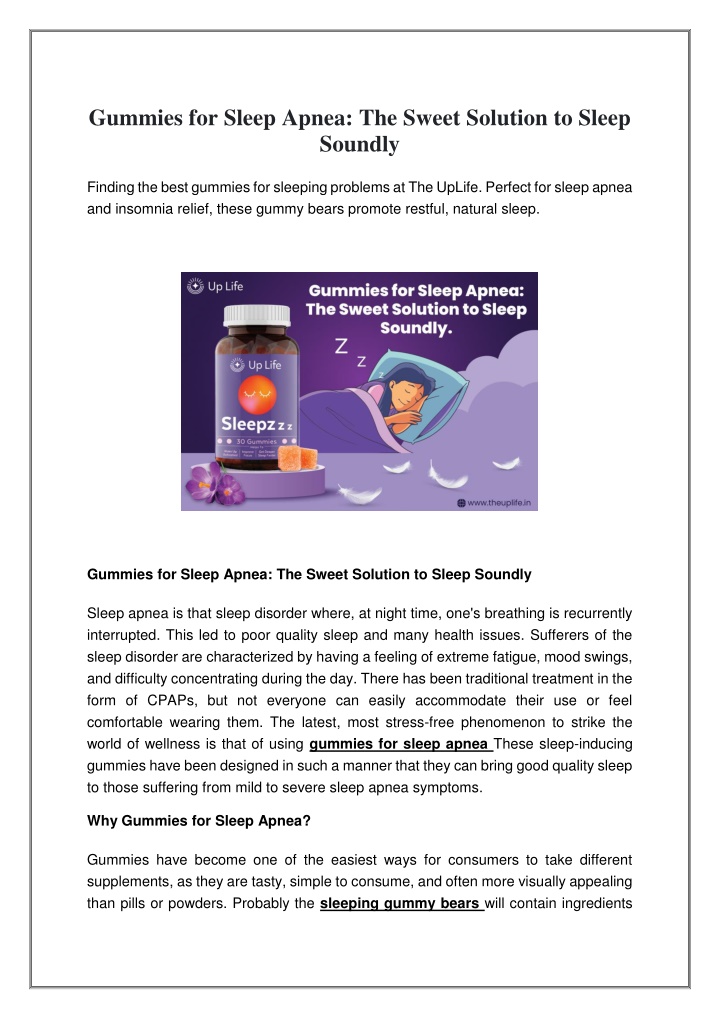 gummies for sleep apnea the sweet solution