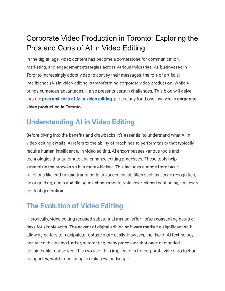 corporate video production in toronto exploring