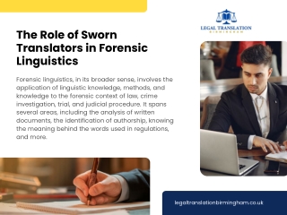 The Role of Sworn Translators in Forensic Linguistics