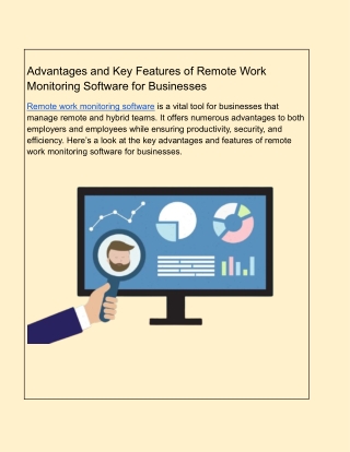 advantages and key features of remote work
