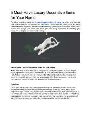 5 Must-Have Luxury Decorative Items for Your Home - Google Docs
