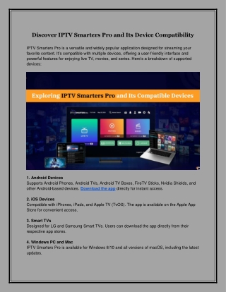 Discover IPTV Smarters Pro and Its Device Compatibility