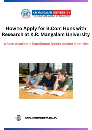 how to apply for b com hons with research