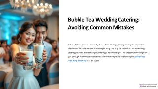 Bubble Tea Wedding Catering: Avoiding Common Mistakes