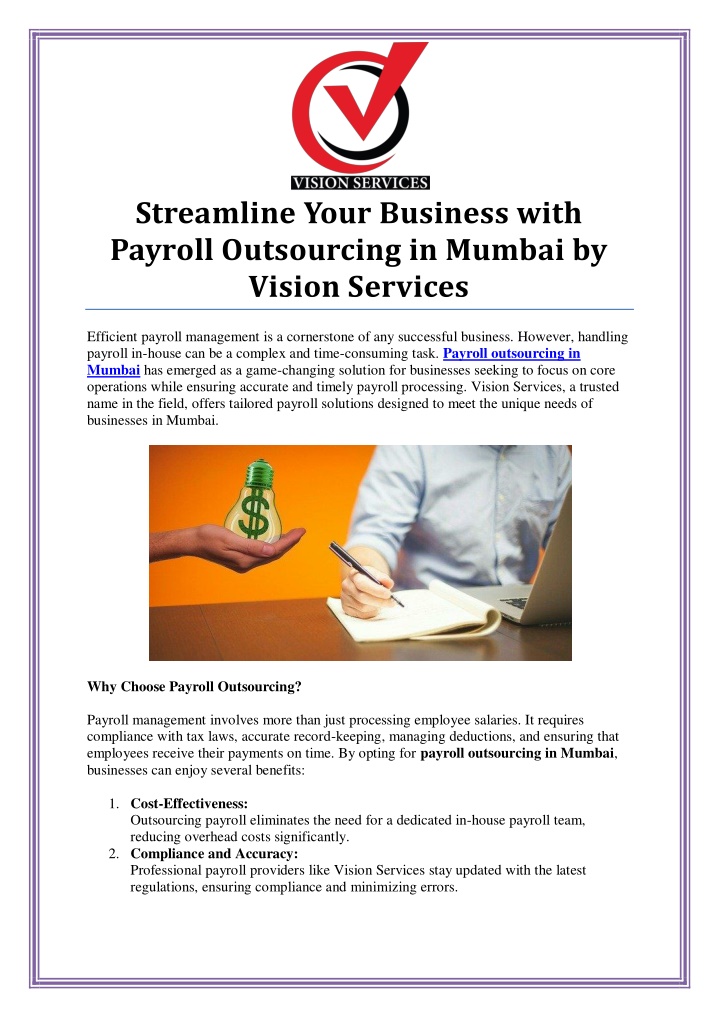 streamline your business with payroll outsourcing