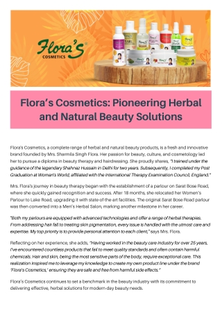 flora s cosmetics pioneering herbal and natural