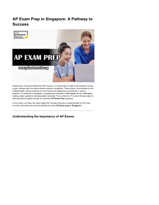 AP Exam Prep in Singapore: A Pathway to Success