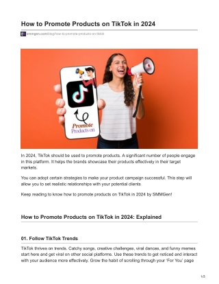 how to promote products on tiktok in 2024