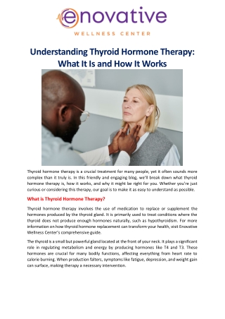 Understanding Thyroid Hormone Therapy What It Is and How It Works