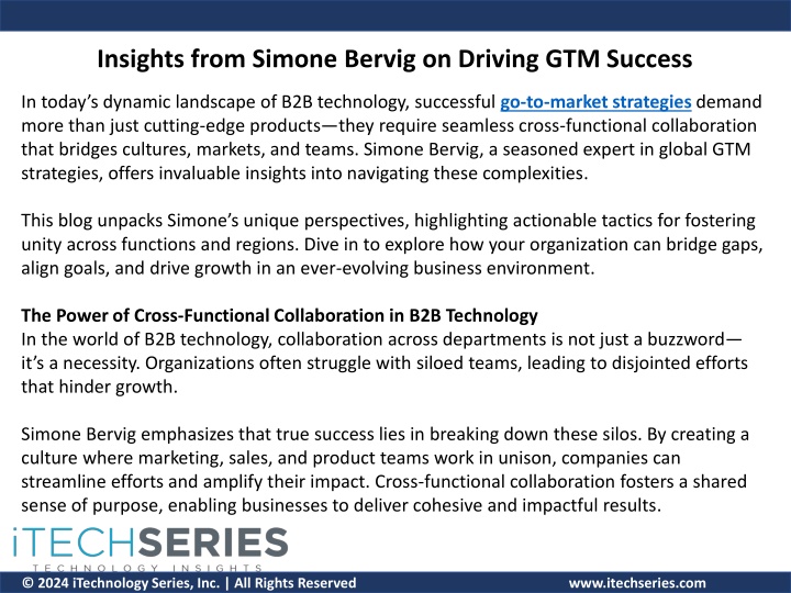 insights from simone bervig on driving gtm success