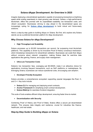 solana dapps development an overview in 2025
