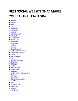 best social website that makes your article