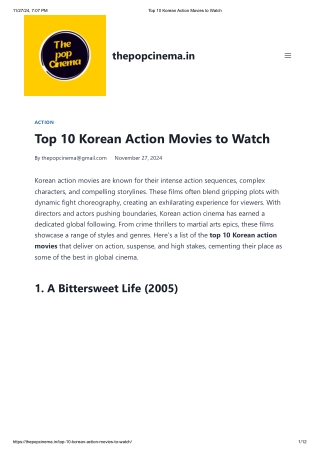 Top 10 Korean Action Movies to Watch