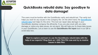 quickbooks rebuild data say goodbye to data damage
