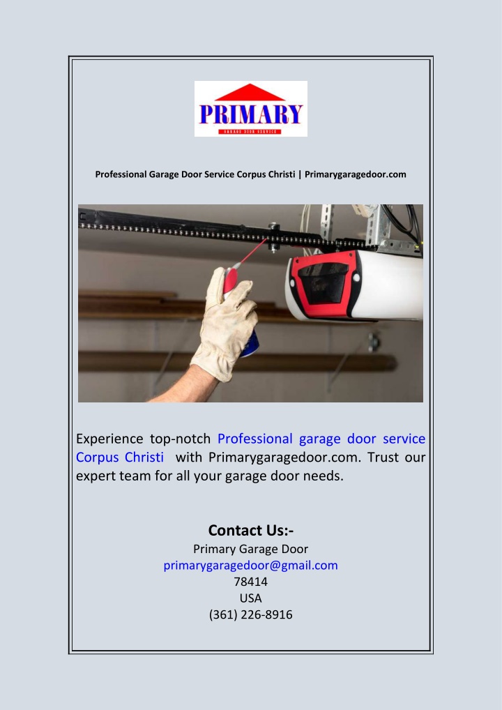 professional garage door service corpus christi