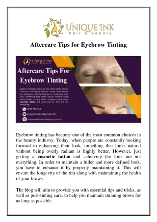 Aftercare Tips for Eyebrow Tinting