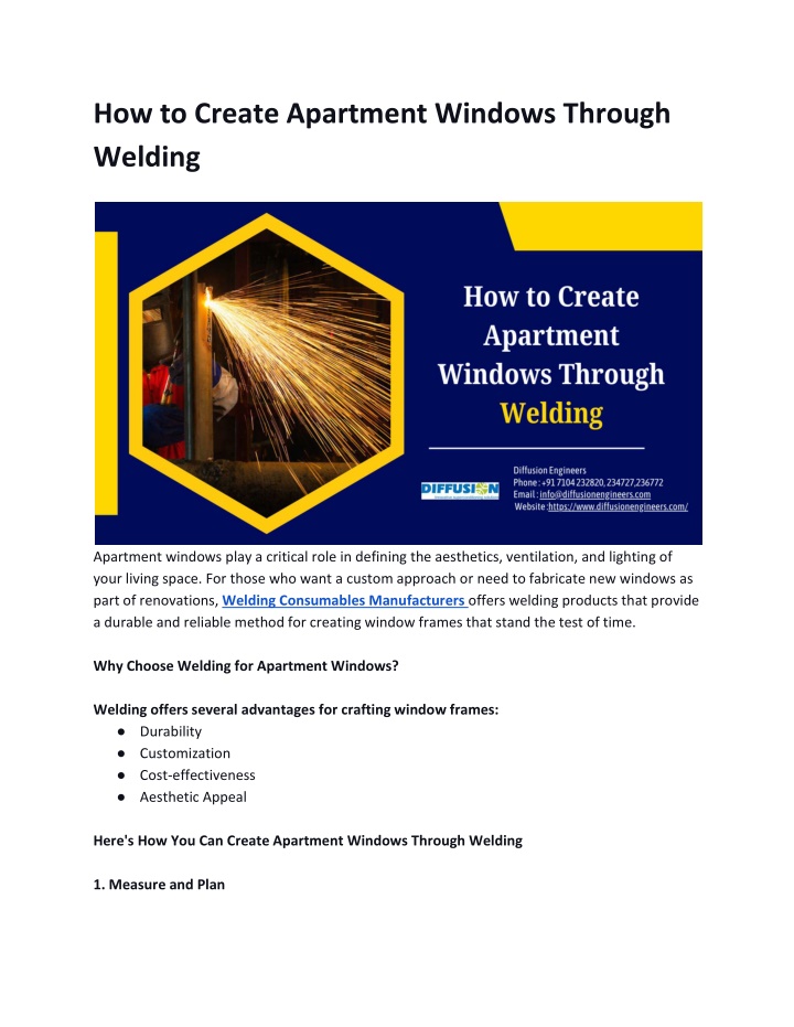 how to create apartment windows through welding