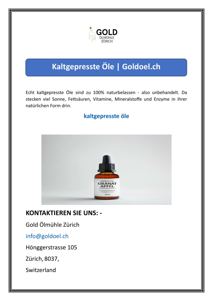 kaltgepresste le goldoel ch