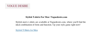 Stylish T-shirts For Men  Voguedesire.com