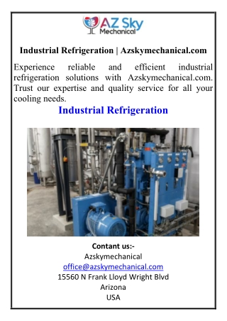 industrial refrigeration azskymechanical com