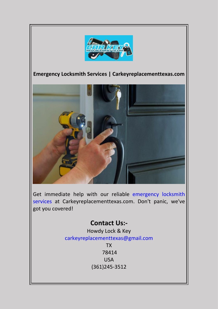 emergency locksmith services