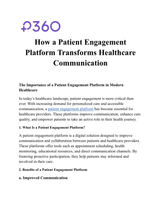 how a patient engagement platform transforms