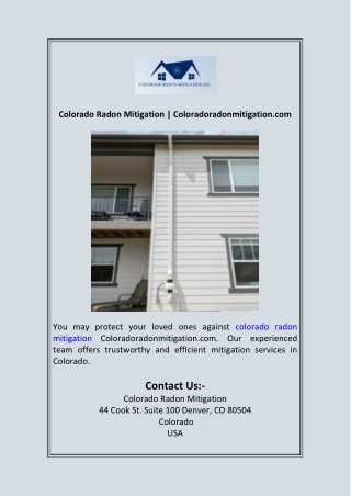 Colorado Radon Mitigation  Coloradoradonmitigation.com