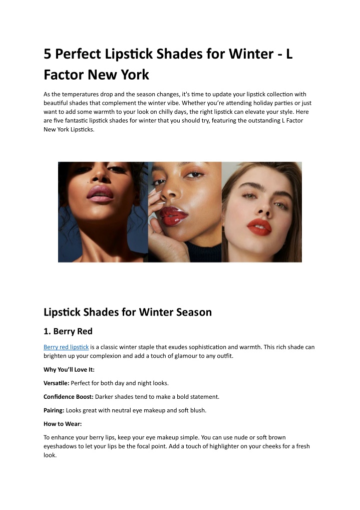 5 perfect lipstick shades for winter l factor